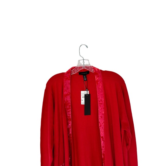 H by Halston Cardigan Basic Classic Red Open Front Long Maxi Duster‎ Size XL - Picture 4 of 9